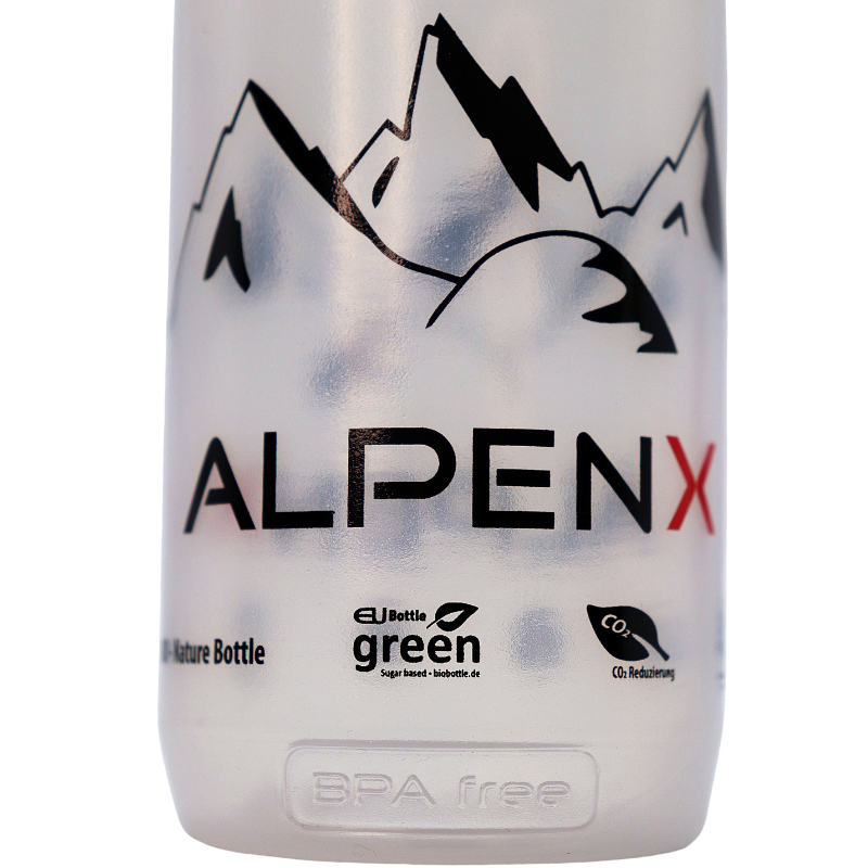 ALPENX BIO Sport Trinkflasche 600ml Aus Rohstoff Zuckerrohr, BPA-frei,